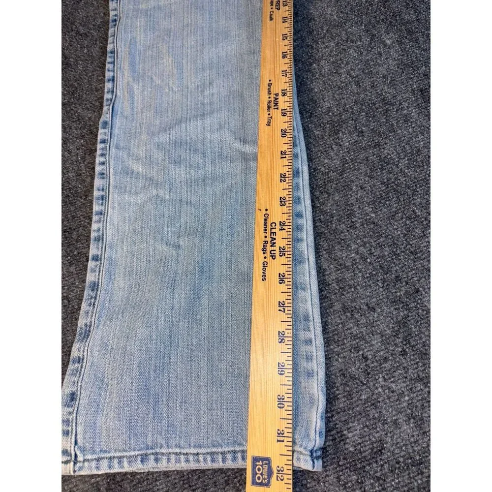 Road Jeans Men Size 33x34 Blue Denim Pockets Flat Front Regular Fit Straight Leg